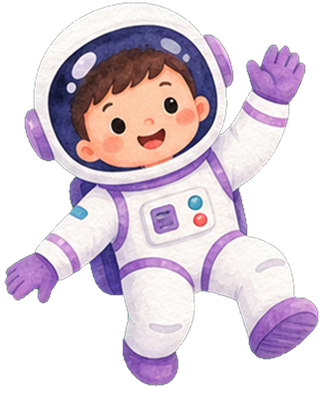 Floating astronaut illustration